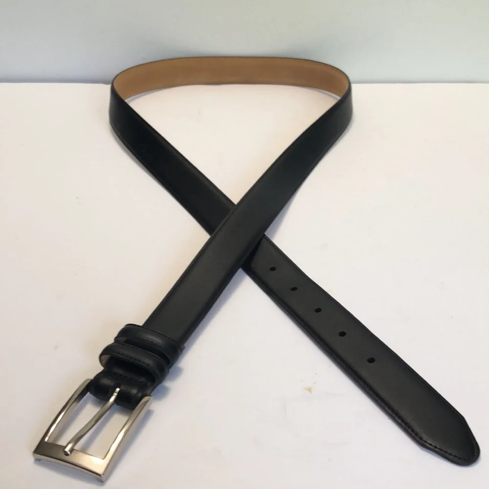Black Silver Genuine Leather Belt size XL